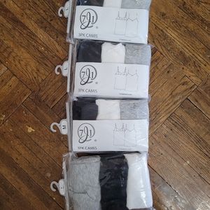 3 pack Cami cotton tank tops medium and large